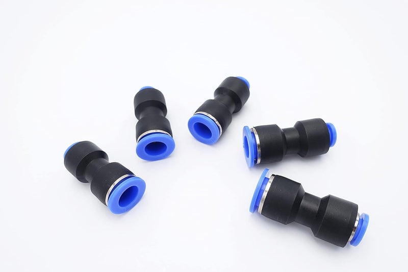 IVLPHA Push to Connect Fitting 12mm Tube OD x 8mm Tube OD Reducer, Pneumatic Air Water Straight Union Two Way Connector/Coupler (Pack of 5) - Image 1